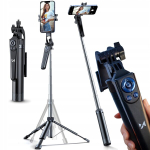 Selfie pulk (Selfie stick) Telefoni selfipulk Bluetooth puldiga, teleskoop, statiiv, pikkus 170 cm, Asmenukių lazda telefonui su Bluetooth nuotoliniu valdymu, teleskopinė, trikojis, ilgis 170 cm