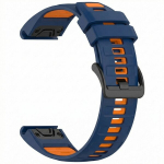 BestAccessories, rihm G. Fenix 5 6 7 8 47 mm Instinct / Epix / Forerunner, v&auml;rv tumesinine&ndash;oranž