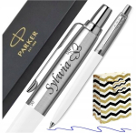 Parker Jotter Originals valge graveeringu ja kingikotiga