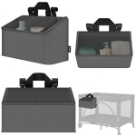 Lastevoodi k&uuml;lgmine korralduskapike Lionelo Sidepocket Medium Grey