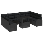 vidaXL Aia Diivanikomplekt ladustamisega 10 pcs Must pol&uuml;rotang