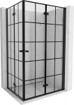 Mexen Mist-F Duo kokkuvolditav du&scaron;inurk parem 85 x 95 cm, must ruudustik, must - 8A6-085L-095P-70-77