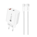 20W USB-A ja USB-C seinak&uuml;&uuml;nal + 1m USB-C kaabel, valge