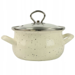 Emailpott Helena 4l, 20cm, marmormustriga kreem, induktsiooniks
