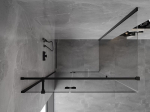 Mexen Mist-H T hinged left shower cabin 110 x 70 cm, transparent, black - 8A5T-110-070-70-00-L