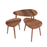 3-osaline kohvilaudade komplekt Alvin, 80x50x52 cm, pruun