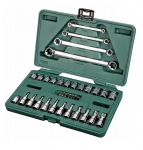 35 tk. Torx ja E-torx otsaku ja pesa komplekt 1/4'', 3/8''