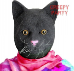 CreepyParty musta kassi lateksmask