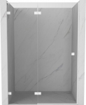 Mexen Lunar L du&scaron;iuks tempel vasak 135 cm, l&auml;bipaistev, valge - 834L-135-000-20-00-L