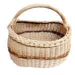 Korv, punutud k&auml;sit&ouml;&ouml;na 32 x 32 x 24 cm (9439)