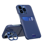 Leather Stand iPhone 14 Pro Max, sinine