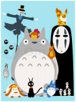 Maalimiskomplekt numbrite j&auml;rgi Hayao Miyazaki tegelased 15x20
