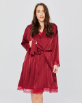 Naiste hommikumantel Mona Satin (Burgundy)