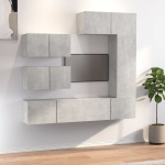 vidaXL 6-osaline telerikappide komplekt, betoonhall, tehispuit