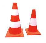 Liikluskoonus valge ja punane 40 cm helkur luminofoor