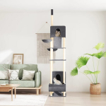 vidaXL p&otilde;randast laeni kassi kraapimispuu, tumehall, 277 - 303 cm, Hall