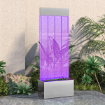 vidaXL mullisammas RGB LED-tuledega, roostevaba teras ja akr&uuml;&uuml;l 110 cm