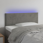 vidaXL LED-voodipeats, helehall, 100x5x78/88 cm, samet
