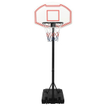 vidaXL korvpallilaud jalaga, valge, 237&ndash;307 cm, pol&uuml;et&uuml;leen