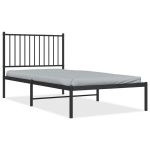 vidaXL metallist voodiraam peatsiga, must, 90 x 190 cm