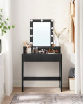 Tualettlaud LED valgustusega 140 x 80 x 40 cm must