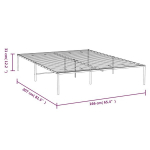 vidaXL metallist voodiraam, valge, 160x200 cm