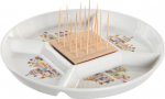 &Uuml;ksuste serveerimise komplekt - DKD Home Decor - Standard - Savi - Mitmev&auml;rviline - 23,5 x 23,5 x 7 cm