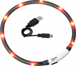 Kassi LED kaelarihm Flamingo Visio USB 20-35cm, must