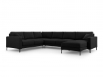 Panoraam vasakpoolne nurgadiivan velvet sofa Venus, 6 istekohta, must