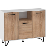 Kummut Boss - BOS-04 3D, valge/sonoma tamm