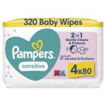 Beebi salvr&auml;tikud PAMPERS Sensitive, 4x80 tk