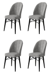 4 tooli komplekt Asir Ritim, hall/must