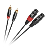 &Uuml;henduskaabel XLR - 2RCA, 1m, must