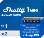 Shelly 1 Mini Gen3 WiFi ja Bluetoothi- ​​Nutirelee l&uuml;liti kuiva kontaktiga 1 kanaliga 8A valgusjuht Alexa ja Google Home iOS Androidi rakendus Jaoturit pole vaja (2 tk)