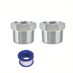 304 Roostevaba Teras G1/2 Meessoone 3/8 Naisshoone Toru Adapter , 1/2 i&scaron;orinio sriegio iki 3/8 vidinio sriegio (2 vnt. pakuotėje)