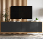 Riputatav TV Kapp Meble Lindner Loft Wotan Tamm Must Matt 150 cm, 150 x 39 x 35