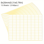 15 lehte valged kleepsud, erinevad suurused sildid., 19x50 mm / 0,75x1,97 colio