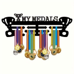 Kaasaegne Geomeetriline Metallist Medaliriiul - Seinale Kinnitatav Spordimedalite Hoidja