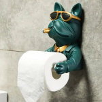 Vaikseinu Prantsuse Buldog WC-Paberihoidja Seinale Kinnitatav, Juoda