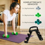 Hantlite komplekt hoiuriiuliga, 6 hantli komplekt fitness-treeninguks, 2 x 1 kg, 2 x 3 kg, 2 x 5 kg, Įvairiaspalvis