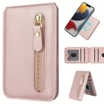 Telefonihoidja PU Ehtnahast Mobiiltelefoni Magnetiline Kaarditasku Sobib iPhone 15/14/13/12., Rose Golden