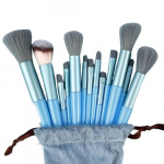 H&uuml;poallergeenne Nailonharjas Meigipintslite Komplekt ABS K&auml;epidemetega - Professionaalne Kosmeetiline Jumestuskreem, Puuder, Lauv&auml;rv, Kabuki Segamispintslid., Ⓑⓛⓤⓔ+ⓑⓐⓖ