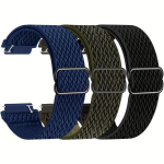 3pakk Nailon Punutud Rihmad 20MM 22MM Kellale, Mi&scaron;ri spalva 2