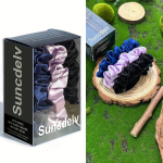 Siidist juuksekummid, 3 tk,, Tamsiai mėlyna &Scaron;viesiai violetinė juoda