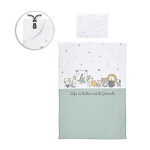 Lorelli laste voodipesukomplekt Happy Friends Mint, 110x70, 5 osa