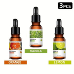 3tk 10ml Eeterliku &Otilde;lide Difusor Komplekt L&otilde;&otilde;gastumiseks, Apelsinų kvapas + vanilė + citrina
