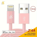 D8 MFi Sertifitseeritud Kiire Laadimine USB A Lightning Kaabel., Rožinis
