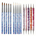 15-osaline K&uuml;&uuml;net&ouml;&ouml;riistade Komplekt: Pintslid ja Geelpintslid Manik&uuml;&uuml;ri DIY jaoks