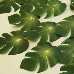 1tk Lehe LED Tuled Troopiline Kunstlik Rattan Palmi Lehed Seinakaunistus., 3M 20LED
