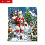 J&otilde;uluvana ja j&otilde;ulupuu pol&uuml;esterpleed - pehme, soe p&uuml;hadekaunistus., 130*150cm
